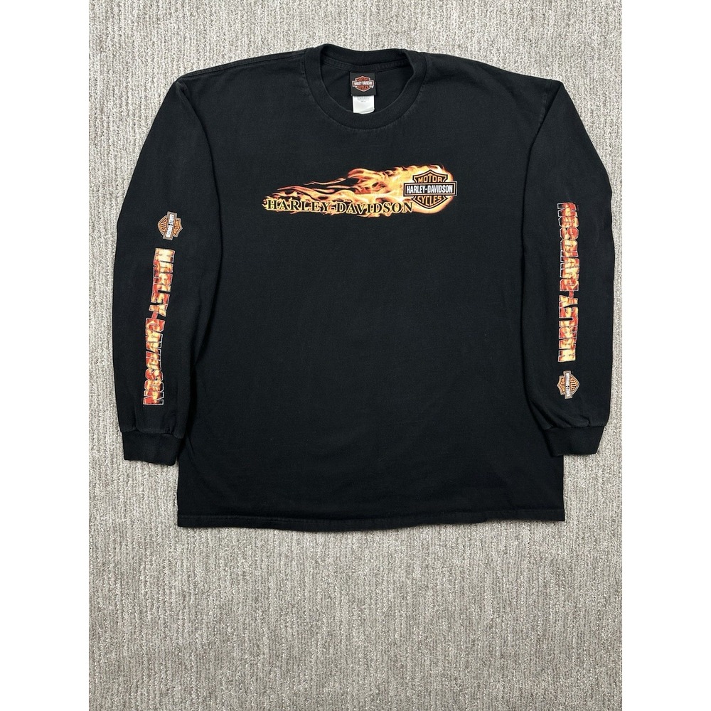 Harley-Davidson Twin Cities Graphic Long Sleeve T-Shirt 2XL Black Minneapolis MN